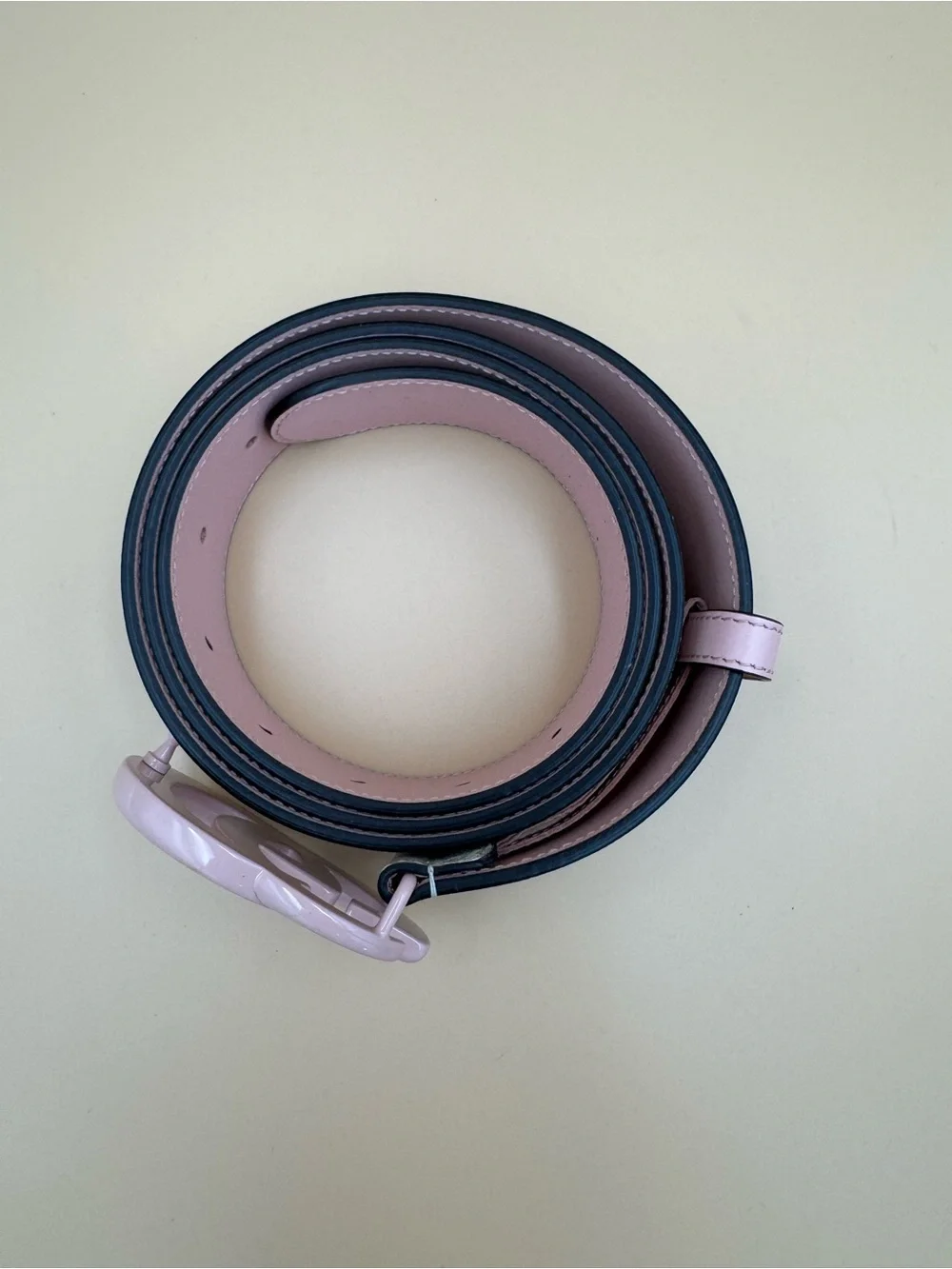 Gucci GG Marmont Pink Double G Belt Beige GG Supreme Canvas Pink Leather  110
